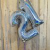 XXL 2 Helium Holografische cijfers Zilver 104 cm