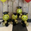 Tafeldecoratie Geslaagd smiley met Square hat +helium folie ballon 45 cm erbij