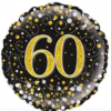 helium cijfer black gold silver confetti 60