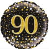 Helium boeket - Black silver gold confetti met cijfer/ leeftijd - Afbeelding 5