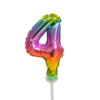 Cijfer-Folieballon Taart Topper Regenboog  nr 4