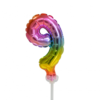 Cijfer-Folieballon Taart Topper Regenboog  nr 9