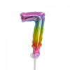 Cijfer-Folieballon Taart Topper Regenboog  nr 7
