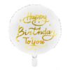 Folie ballon Happy Birthday to you -wit goud