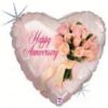 Hartje Happy Anniversary -met rozen   ~ g - Afbeelding 2
