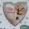 Hartje Happy Anniversary -met rozen   ~ g