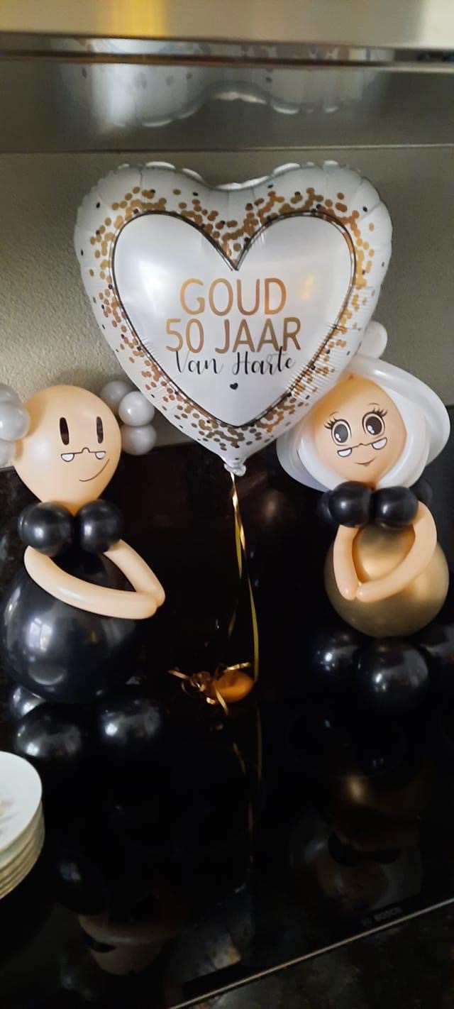 Vermelden pad genezen Het Gouden paar + helium folie 50 jaar getrouwd ballon ....#mm - B-balloons