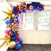 organic boog starpoint B-Balloons Birgit blowup blauw met fuchsia en goud
