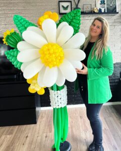 1,90 m hoge bloemendecoratie pilaar Daisy