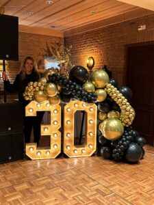 ballonnen slinger met rops gold met zwart